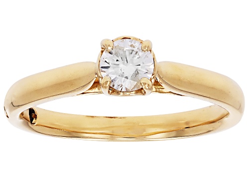 0.33ct Round White Diamond 10k Yellow Gold Solitaire Ring - Size 8