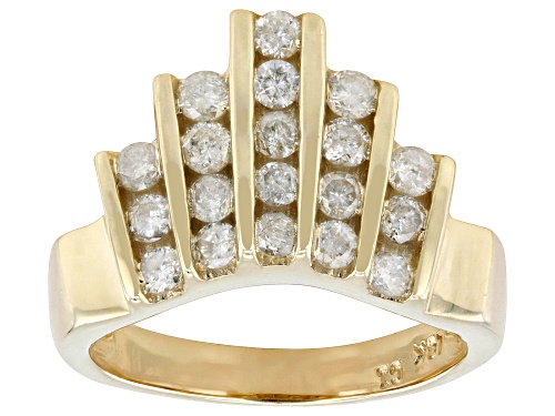1.00ctw Round White Diamond 10k Yellow Gold Ring - Size 8