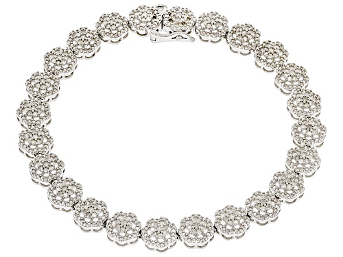 1.00ctw White Diamond Rhodium Over Sterling Silver Tennis Bracelet - Size 7.25