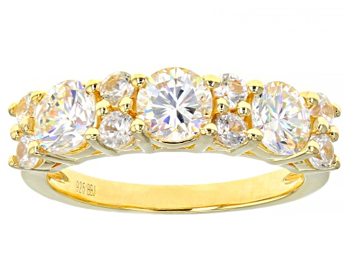 2.09ctw Strontium Titanate and .70ctw White Zircon 18K Yellow Gold Over Silver Ring - Size 9
