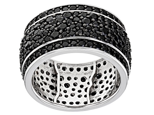 Photo of 3.72ctw Round Black Spinel Rhodium Over Sterling Silver Ring - Size 7