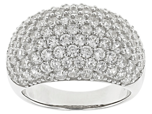 Photo of 4.00ctw Round White Zircon Rhodium Over Sterling Silver Cluster Dome Ring - Size 8