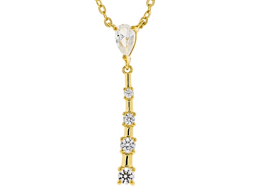 Photo of 0.42ctw Mixed-Shapes Lab Created White Sapphire 18k Yellow Gold Over Sterling Silver Necklace - Size 18