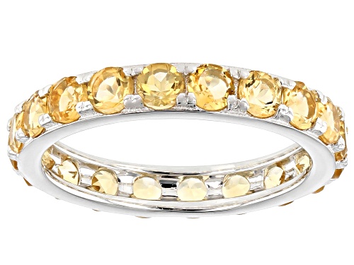 2.64ctw Round Citrine Rhodium Over Sterling Silver Eternity Band Ring - Size 9