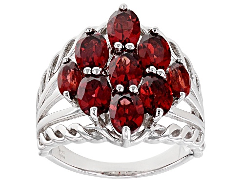 Photo of 3.45ctw Oval Vermelho Garnet™ Rhodium Over Sterling Silver Ring - Size 7