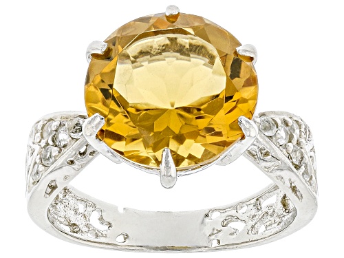 5.15ct Citrine With 0.21ctw White Topaz Rhodium Over Sterling Silver ...