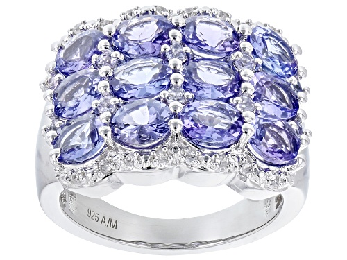 Photo of 4.00ctw Tanzanite With 0.10ctw White Zircon Platinum Over Sterling Silver Ring - Size 7