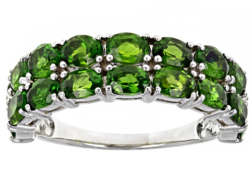 Photo of 3.10ctw Oval Chrome Diopside Rhodium Over Sterling Silver Ring - Size 7
