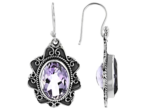 9.00ctw Oval Amethyst Sterling Silver Solitaire Earrings