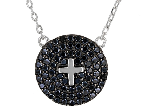 0.48ctw Black Spinel Rhodium Over Sterling Silver Necklace - Size 16
