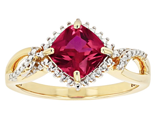 1.70ct Lab Created Ruby 14k Yellow Gold Over Sterling Silver Ring - Size 8