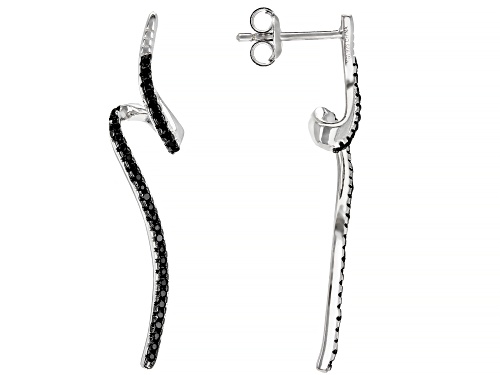 0.30ctw Round Black Spinel Rhodium Over Sterling Silver Earrings