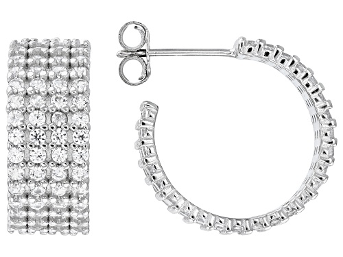 2.93ctw White Zircon Platinum Over Sterling Silver Earrings