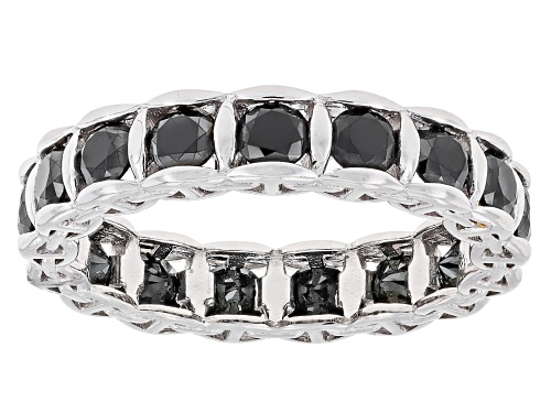 2.60ctw Black Spinel Rhodium Over Sterling Silver Ring - Size 8