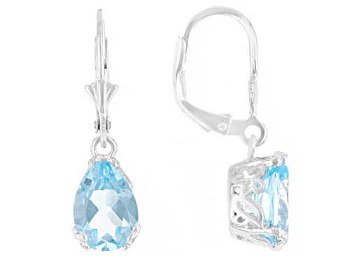 2.90ctw Glacier Topaz™ Rhodium Over Sterling Silver Earrings