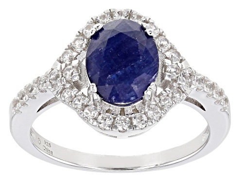 Photo of 2.00CT Mahaleo® Blue Sapphire with 0.70ctw White Zircon Rhodium Over Sterling Silver Ring - Size 9