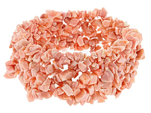 Approximately 100ctw Peach Opal Chips Stretch Bracelet