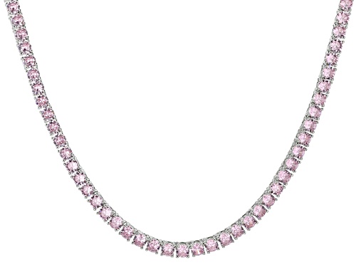 Bella Luce® 32.19ctw Pink Diamond Simulant Rhodium Over Brass Tennis Necklace(19.50ctw DEW) - Size 18