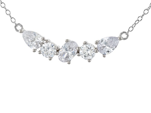 Bella Luce® 2.71ctw White Diamond Simulant Rhodium Over Sterling Silver Necklace(1.64ctw DEW) - Size 16