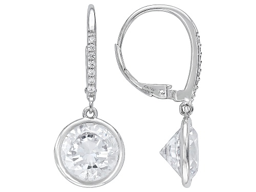 Bella Luce® 13.71ctw White Diamond Simulant Rhodium Over Sterling Silver Earrings(8.30ctw DEW)