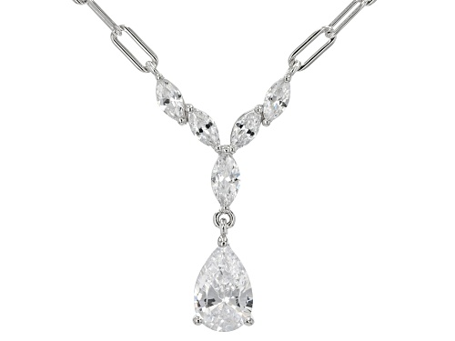 Bella Luce® 3.07ctw White Diamond Simulant Rhodium Over Sterling Silver Necklace - Size 18