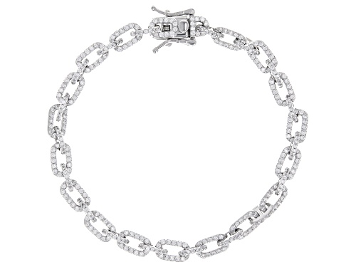 Bella Luce® White Diamond Simulant Rhodium Over Sterling Silver Bracelet - Size 7.25
