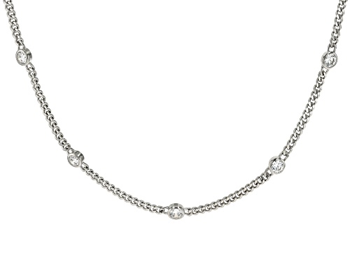 Bella Luce® 1.25ctw White Diamond Simulant Rhodium Over Silver Curb Link Necklace(0.75ctw DEW) - Size 18