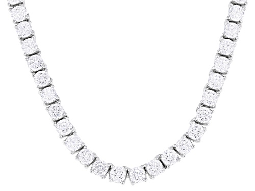Bella Luce® 21.42ctw White Diamond Simulant Rhodium Over Silver Tennis Necklace(12.98ctw DEW) - Size 16