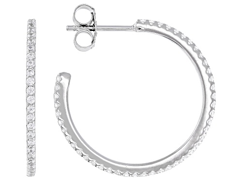 Bella Luce® 1.76ctw White Diamond Simulant Rhodium Over Sterling Silver J-Hoop Earrings