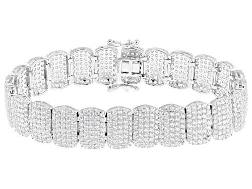 Bella Luce® 18.18ctw White Diamond Simulant Rhodium Over Sterling Silver Tennis Bracelet - Size 7