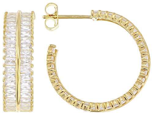 Bella Luce® 6.00ctw White Diamond Simulant Eterno™ Yellow Hoops