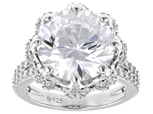 Bella Luce® 17.85ctw White Diamond Simulant Platinum Over Sterling Silver Flower Ring(10.81ctw DEW) - Size 8