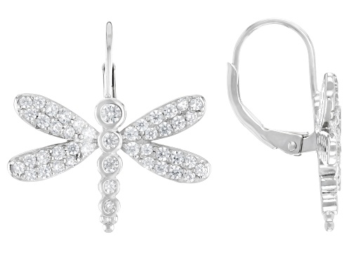Bella Luce® 2.17ctw White Diamond Simulant Rhodium Over Sterling Silver Dragonfly Earrings