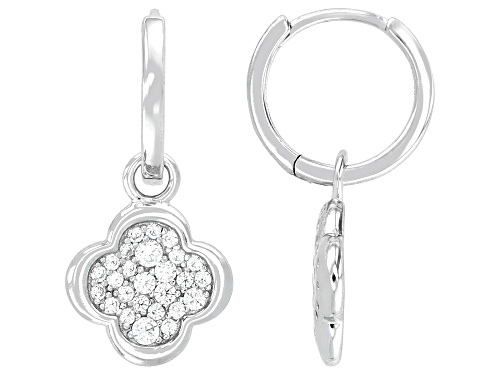 Bella Luce® 1.00ctw White Diamond Simulant Rhodium Over Sterling Silver Clover Dangle Earrings