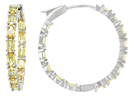 Bella Luce® 8.32ctw Yellow Diamond Simulant Rhodium Over Brass Inside-Out Hoop Earrings