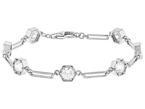 Bella Luce® 5.53ctw White Diamond Simulant Rhodium Over Sterling Silver Bracelet - Size 7