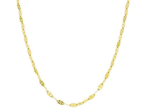 Photo of 14k Yellow Gold Plaque Station Necklace 18 inch - Size 18