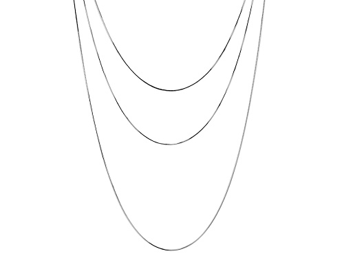 Sterling Silver 0.8mm Snake 18", 20" and 24" Chain Set of 3
