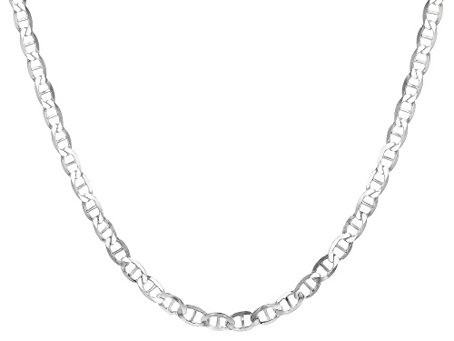 Sterling Silver 24" Flat Mariner Chain Necklace - Size 24