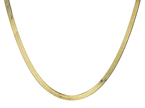 18K Yellow Gold Over Sterling Silver 5.5MM Herringbone Chain - Size 18