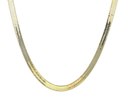 18K Yellow Gold Over Sterling Silver 5.5MM Herringbone Chain - Size 20