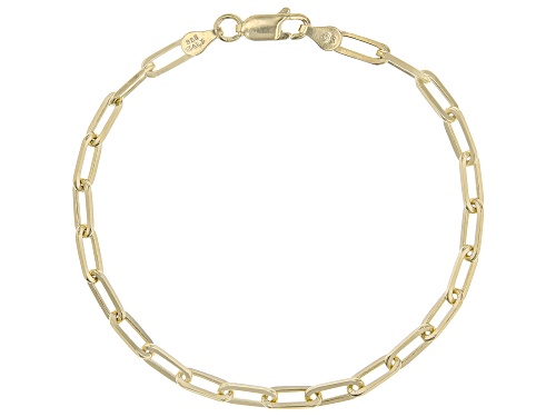 18K Yellow Gold Over Sterling Silver 3.8MM Paperclip Link Bracelet - Size 8