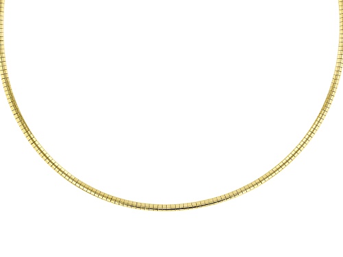 18K Yellow Gold Over Sterling Silver 3MM Omega Chain - Size 18