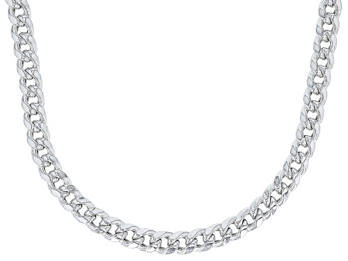 Photo of Sterling Silver Diamond-Cut 5mm Cuban Link 20 Inch Chain - Size 20