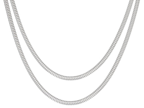 Sterling Silver Set Of 2 18 And 20 Inch Snake Chains