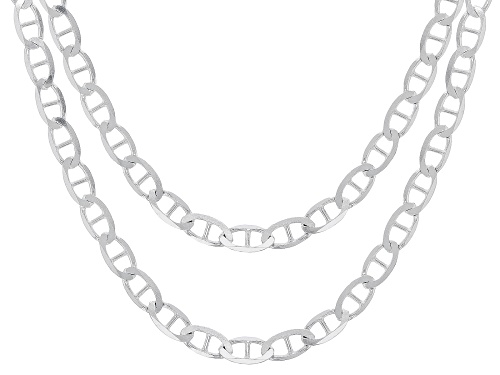 Sterling Silver Set Of 2 18 And 20 Inch Mariner Chains