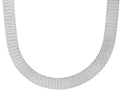 Sterling Silver 7mm Flat Mesh 20 Inch Chain - Size 20