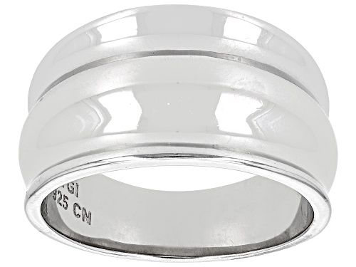 Rhodium Over Sterling Silver Graduated Band Ring - Size 7