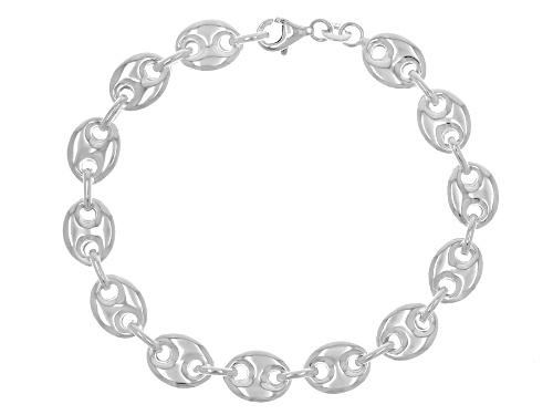 Sterling Silver 8.5mm Puff Mariner Link Bracelet - Size 7