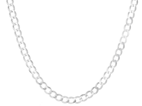 Sterling Silver 5mm Flat Curb Necklace - Size 22